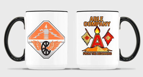 15 oz Coffee Mug- All White or White with Black Trim.