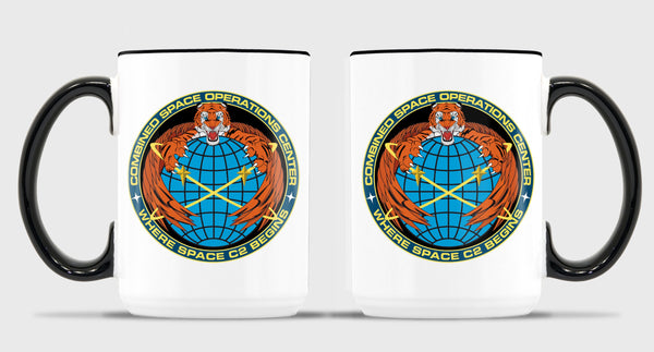 15 oz Coffee Mug- All White or White with Black Trim.