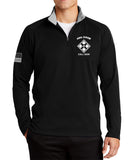 Bandits 1/4 Zip Black Sweatshirt, White Design. This sweatshirt is NOT Approved for PT