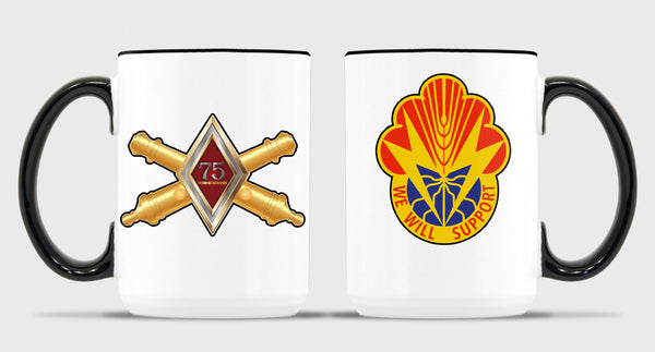 15 oz Coffee Mug- All White or White with Black Trim.