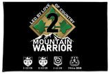 Mountain Warrior with Crests Flag. One Sided with Grommets. Comes in multiple sizes.