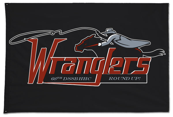 Wranglers Two Sided Flag with Grommets. Comes in multiple sizes.