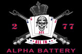 Two Sided Alpha Battery Flag With Grommets. Comes In Multiple Sizes.