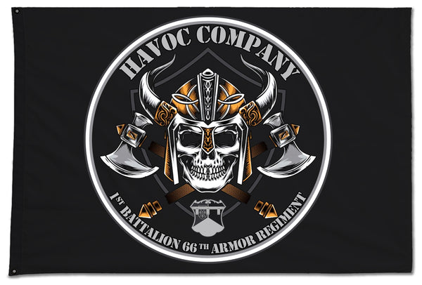 Havoc Flag, Two Sided with Grommets, Perfect for Flying Outside. Comes in multiple sizes.