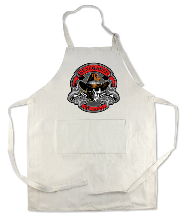 Apron 33" x 25" with large front pocket.