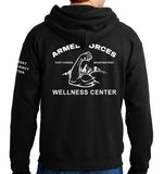 50-50 Blend Unisex Hoodie Sweatshirt. Art on Back