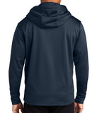 Navy Full Zip Polyester Hoodie Unisex Sweatshirt. Art on Back