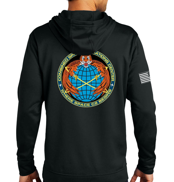 Performance Hoodie Black on Black Sweatshirt. (This material is lighter than the 50-50) This sweatshirt is NOT approved for PT.