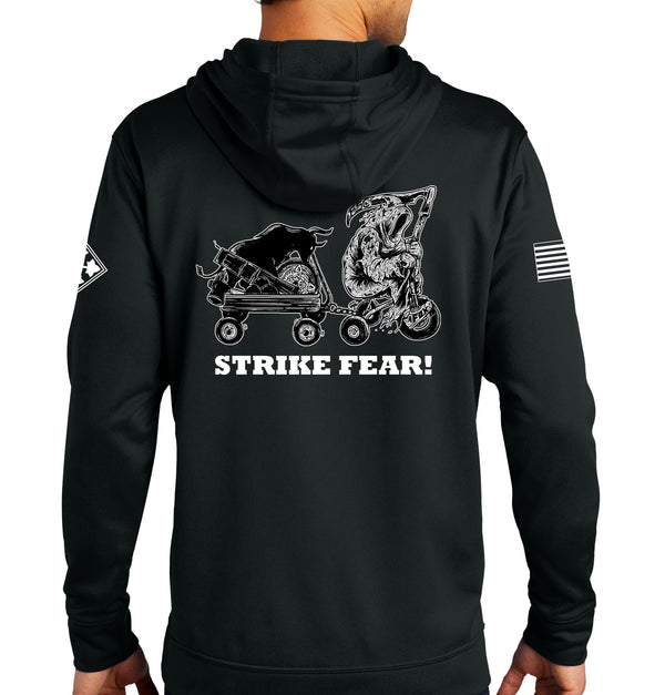 FSC Performance Hoodie Black on Black Sweatshirt. (This material is lighter than the 50-50) This sweatshirt is NOT approved for PT.