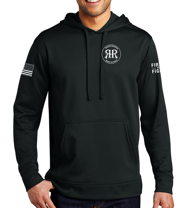 RR Performance Hoodie Black on Black Sweatshirt. (This material is lighter than the 50-50) This sweatshirt is NOT approved for PT.