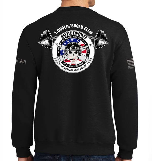 Battle 1000# Club 50-50 Blend Crewneck Unisex Sweatshirt. This shirt IS approved for PT.