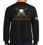 Distro-Hazard Black Unisex PT Sweatshirt. This sweatshirt IS Approved for PT