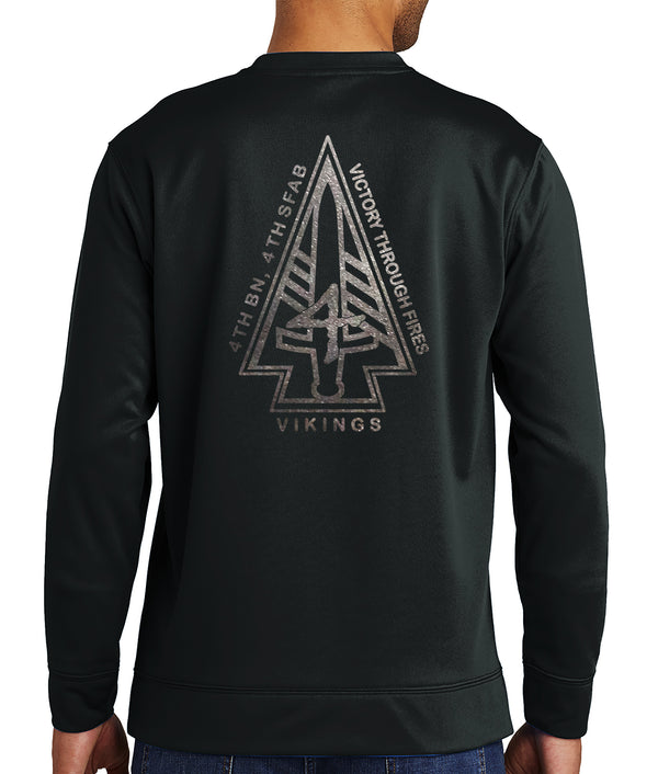 Black on Black Polyester Crewneck Unisex Sweatshirt. This shirt IS approved for PT.