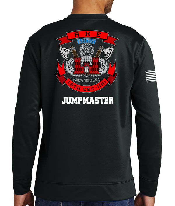 Jumpmaster Polyester Crewneck Unisex Sweatshirt. This shirt IS approved for PT.
