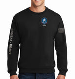 NCO Black on Black 50-50 Blend Crewneck Unisex Sweatshirt. This shirt IS approved for PT.