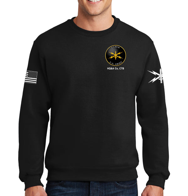 HQ&A OCC Cyber U.S. Army Crest 50-50 Blend Crewneck Unisex Sweatshirt. This shirt IS approved for PT. (Copy)