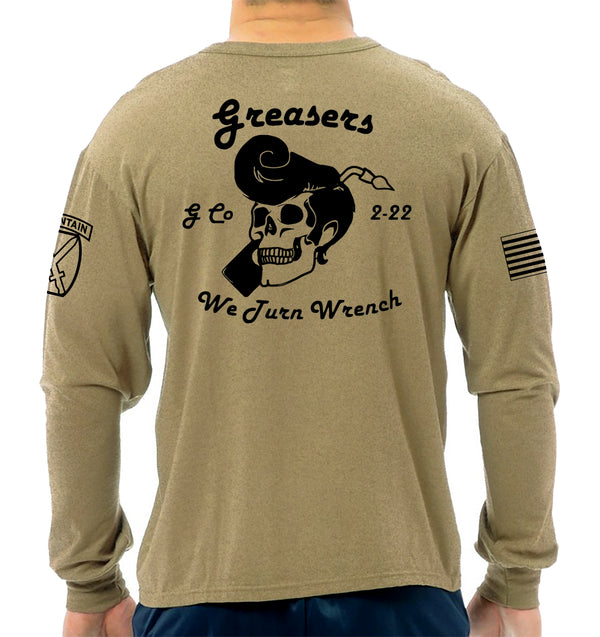 Greaser Coyote Tan LS Unisex Shirt. This shirt is NOT approved for PT.