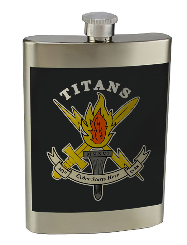 8 oz. Stainless Steel Flask with screw on lid.