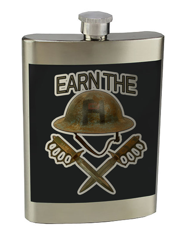 8 oz. Stainless Steel Flask with screw on lid.