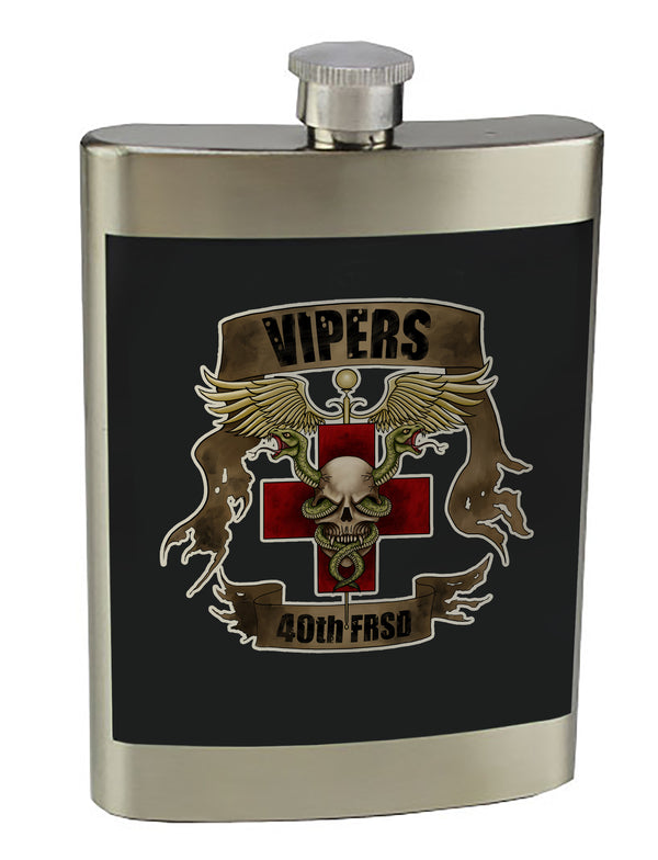 8 oz. Stainless Steel Flask with screw on lid.