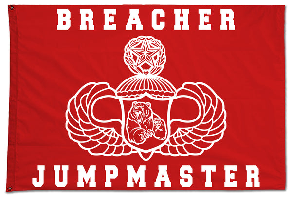 Jumpmaster Breacher Flag. One Sided with Grommets. Comes in multiple sizes and colors.