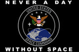 USSPACECOM Flag. Two Sided with Grommets. Comes in multiple sizes.