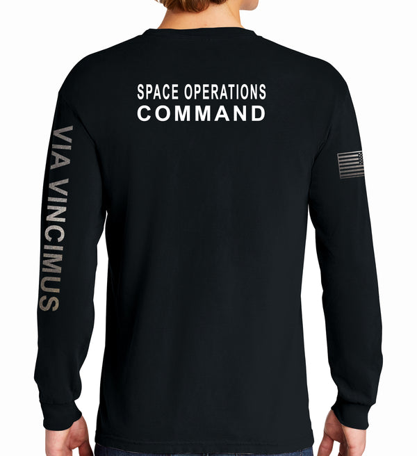 LS Black on Black 50-50 Blend Unisex Shirt (Text Down Sleeve). This shirt IS approved for PT