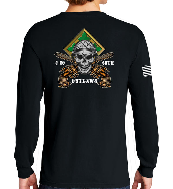 Outlaws Long Sleeve 50-50 Blend Unisex Shirt. This shirt IS approved for PT