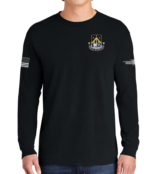 24th MDSB Long Sleeve 50-50 Blend Unisex Shirt. This shirt IS approved for PT