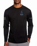 Long Sleeve Black on Black Performance PT Shirt. This shirt IS approved for PT.