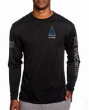 LS Black on Black Performance PT Shirt (Text Down Sleeve). This shirt IS approved for PT.