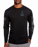 LS Black on Black Performance PT Shirt (Text Down Sleeve). This shirt IS approved for PT.