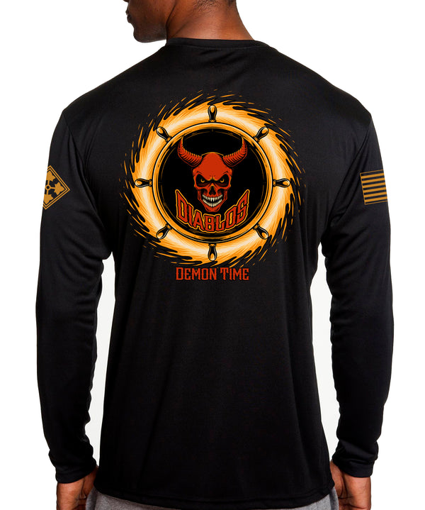 Diablos Long Sleeve Performance Unisex Shirt. This shirt IS approved for PT