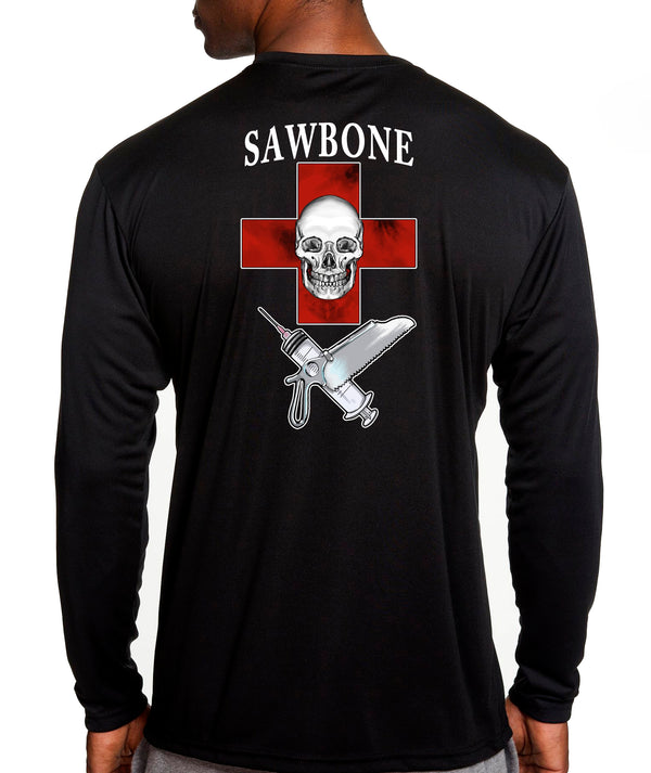 Sawbone Lethal Gear Long Sleeve Performance Unisex Shirt. This shirt IS approved for PT