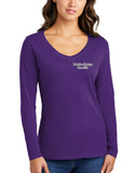 Women's Long Sleeve Ring Spun Cotton V-Neck Shirt. This shirt comes in multiple colors.