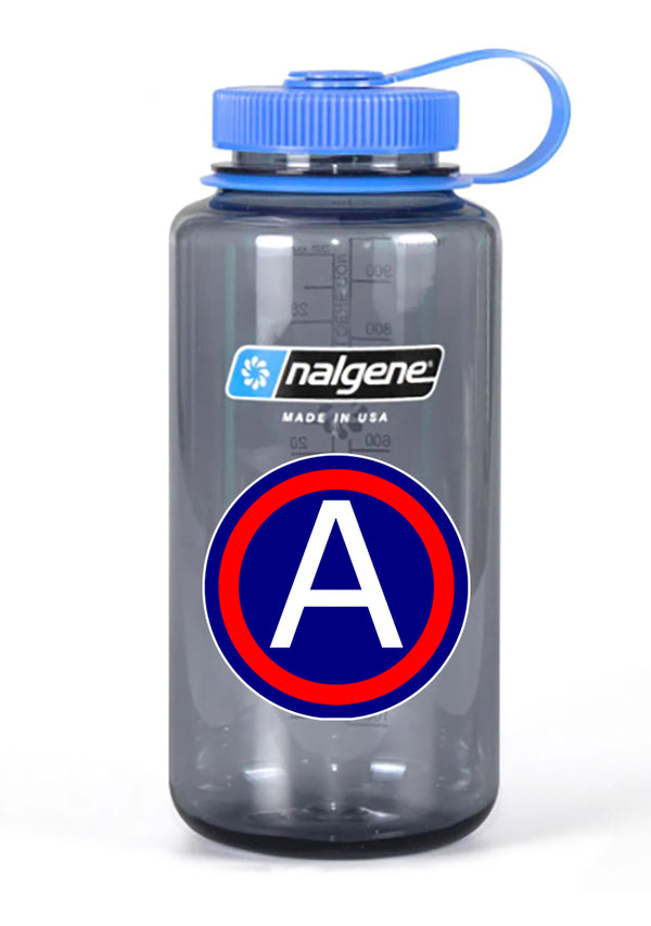 USARCENT 32 oz Nalgene Grey Wide Mouth Water Bottle.