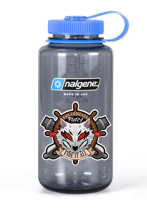 Fox Co. Nalgene Grey Wide Mouth Water Bottle.