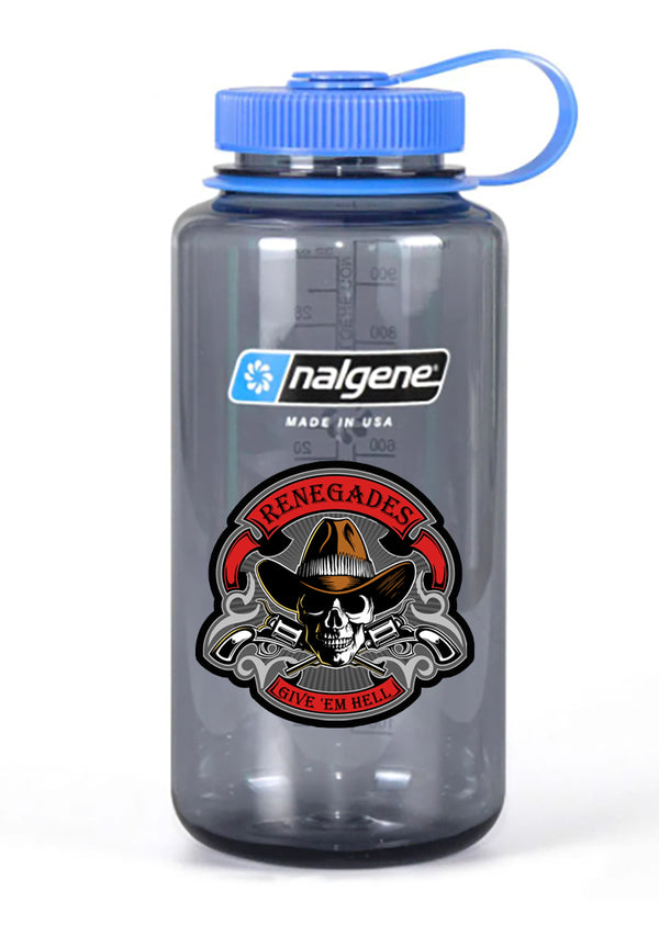 32 oz Nalgene Grey Wide Mouth Water Bottle.