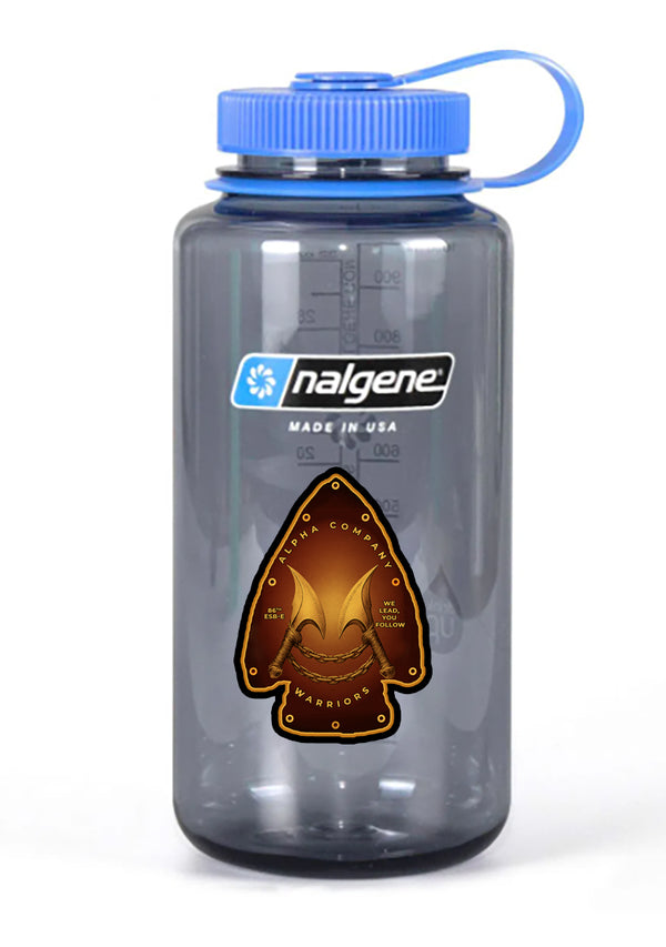 32 oz Nalgene Grey Wide Mouth Water Bottle.