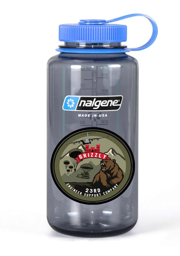 32 oz Nalgene Grey Wide Mouth Water Bottle.