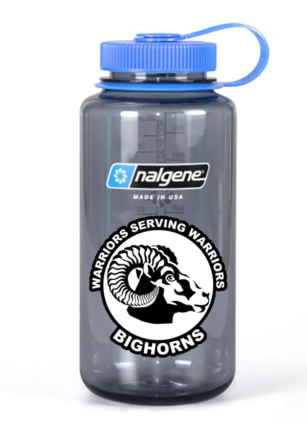 32 oz Nalgene Grey Wide Mouth Water Bottle. Multiple Designs.