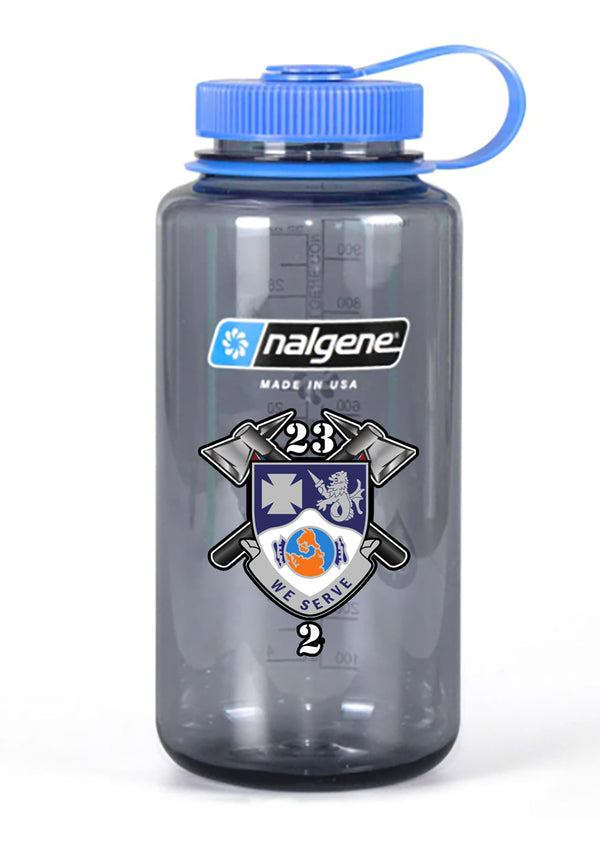 32 oz Nalgene Grey Wide Mouth Water Bottle.