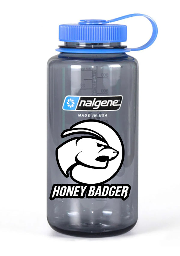 32 oz Nalgene Grey Wide Mouth Water Bottle.