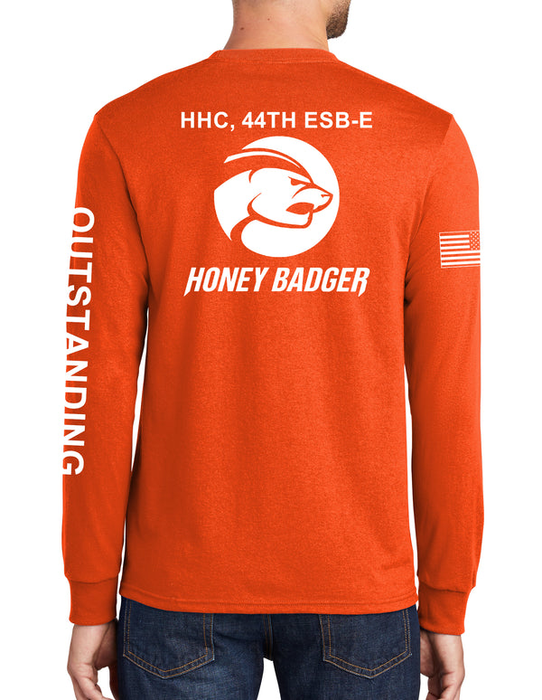 Orange Long Sleeve 50-50 Blend Unisex Shirt. This shirt IS approved for PT