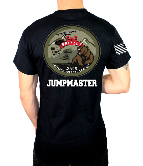 Jumpmaster 50-50 Blend Black Unisex PT Short Sleeve Shirt. Approved for PT