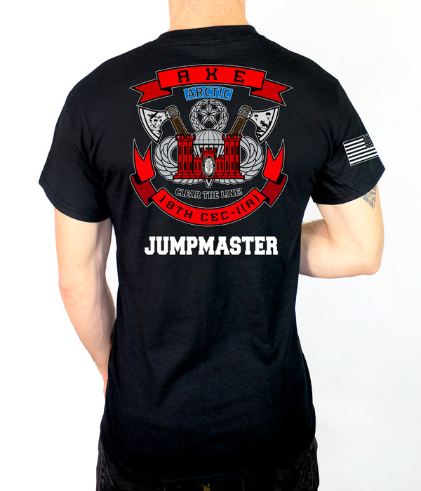 Jumpmaster 50-50 Blend Black Unisex PT Short Sleeve Shirt. Approved for PT