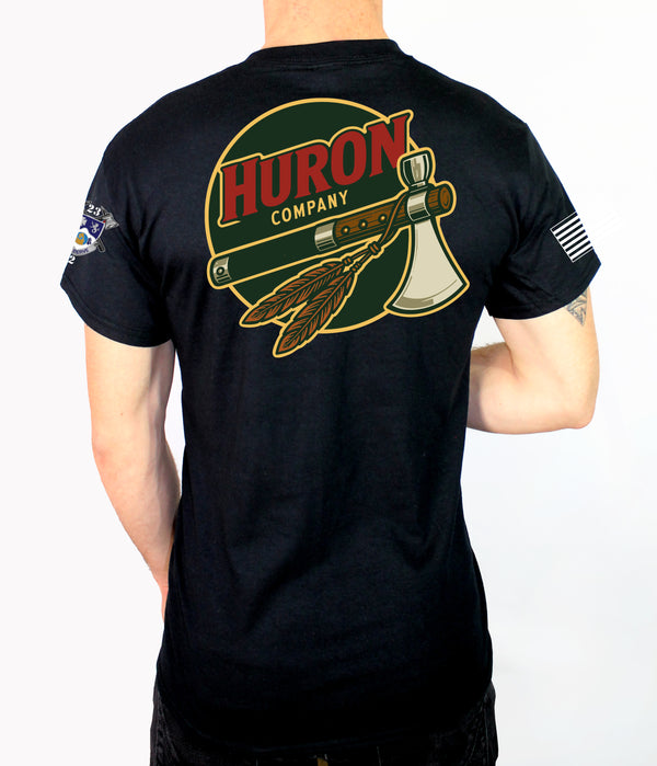 Huron Co 50-50 Blend Black Unisex PT Short Sleeve Shirt. Approved for PT