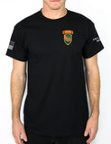 50-50 Blend Black Unisex PT Short Sleeve Shirt. Approved for PT