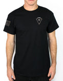 Scout 50-50 Blend Black Unisex PT Short Sleeve Shirt. Approved for PT