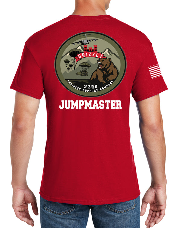 Jumpmaster 50-50 Blend Red Unisex PT Short Sleeve Shirt. Approved for PT